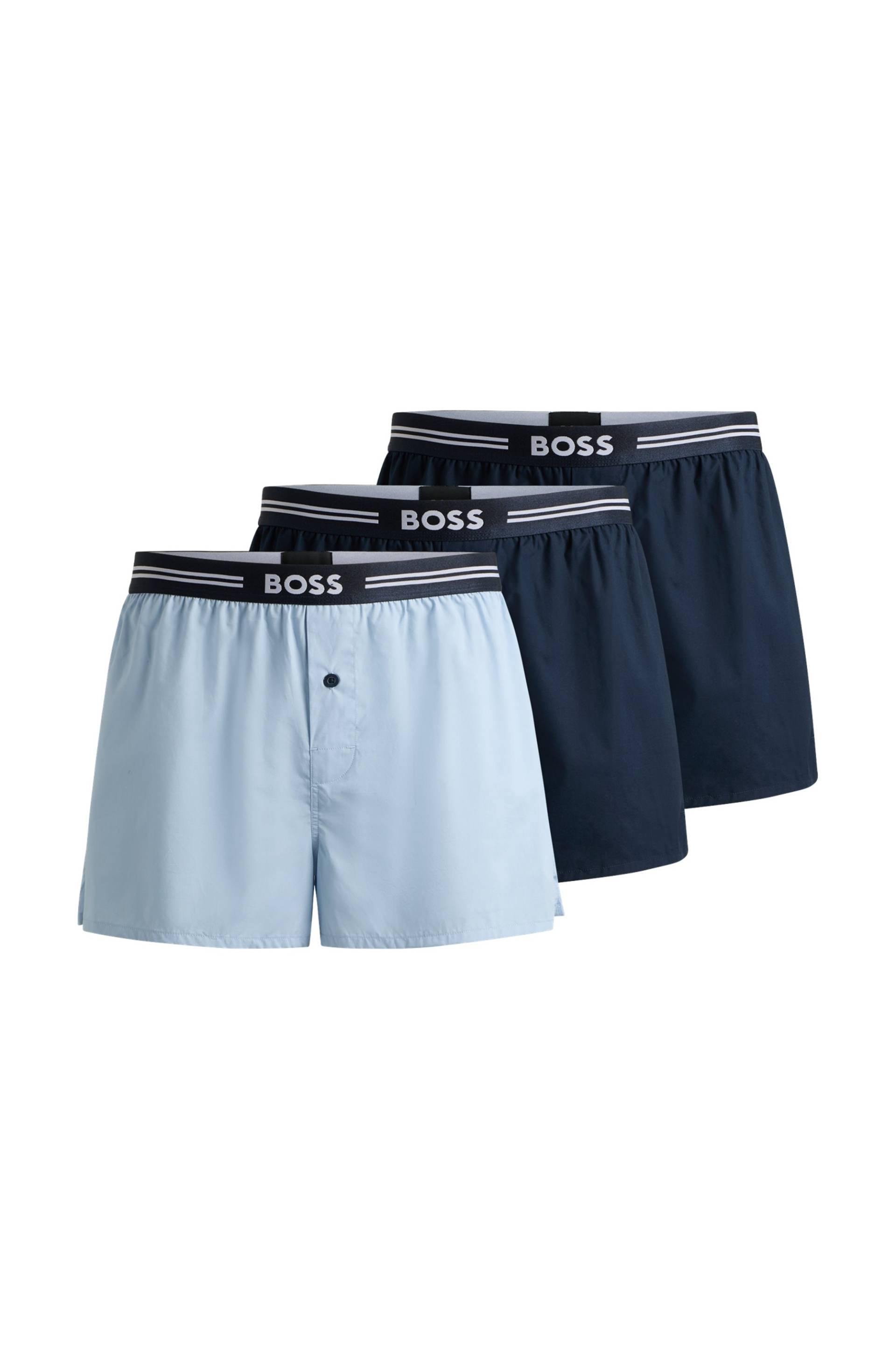 BOSS Boxershorts »3P Woven Boxer«, (Packung, 3 St., 3er Pack), mit Eingriff mit Knopf von BOSS