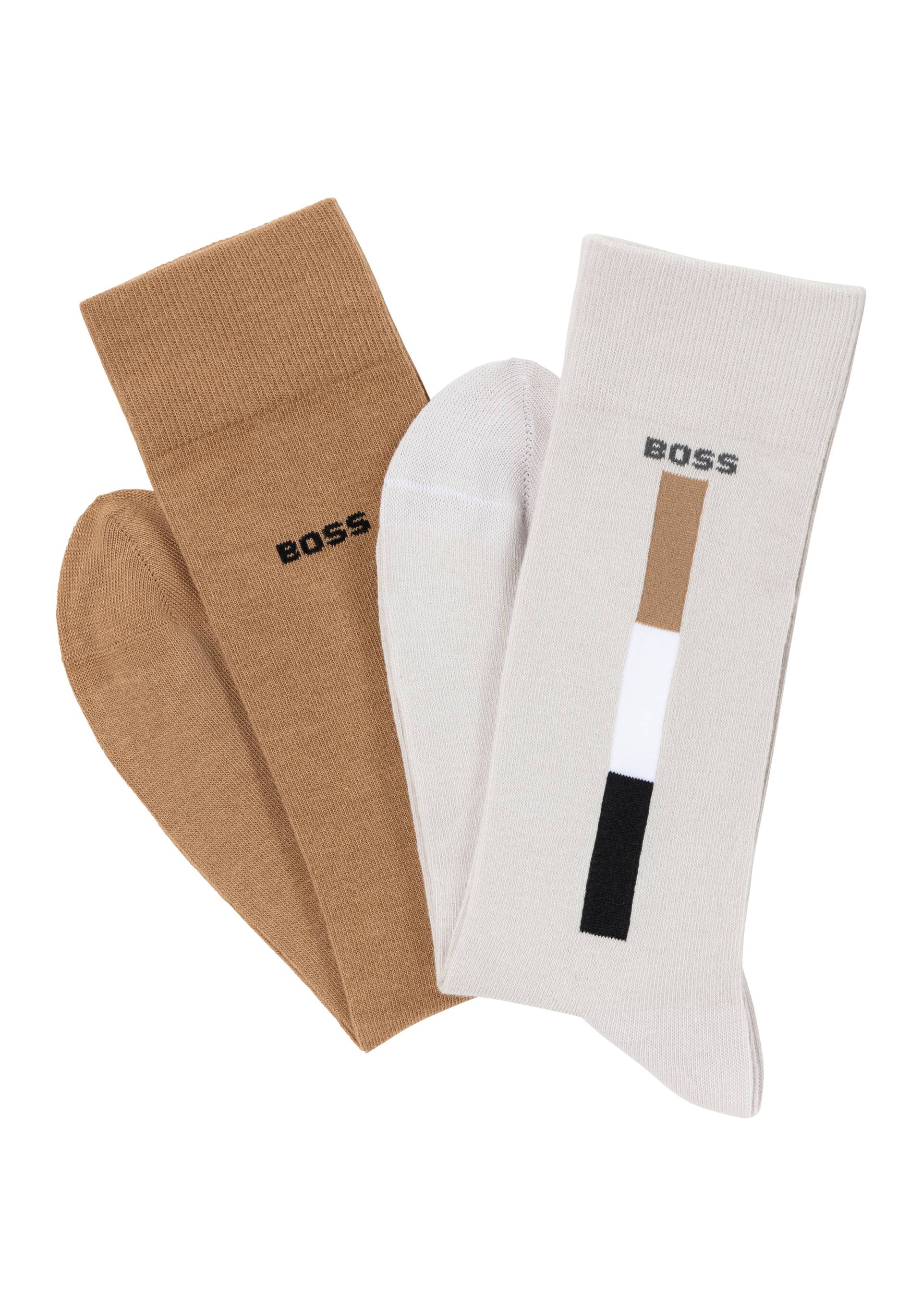 BOSS Businesssocken, (Packung, 2 Paar), mit Kontrasteinsätzen von BOSS