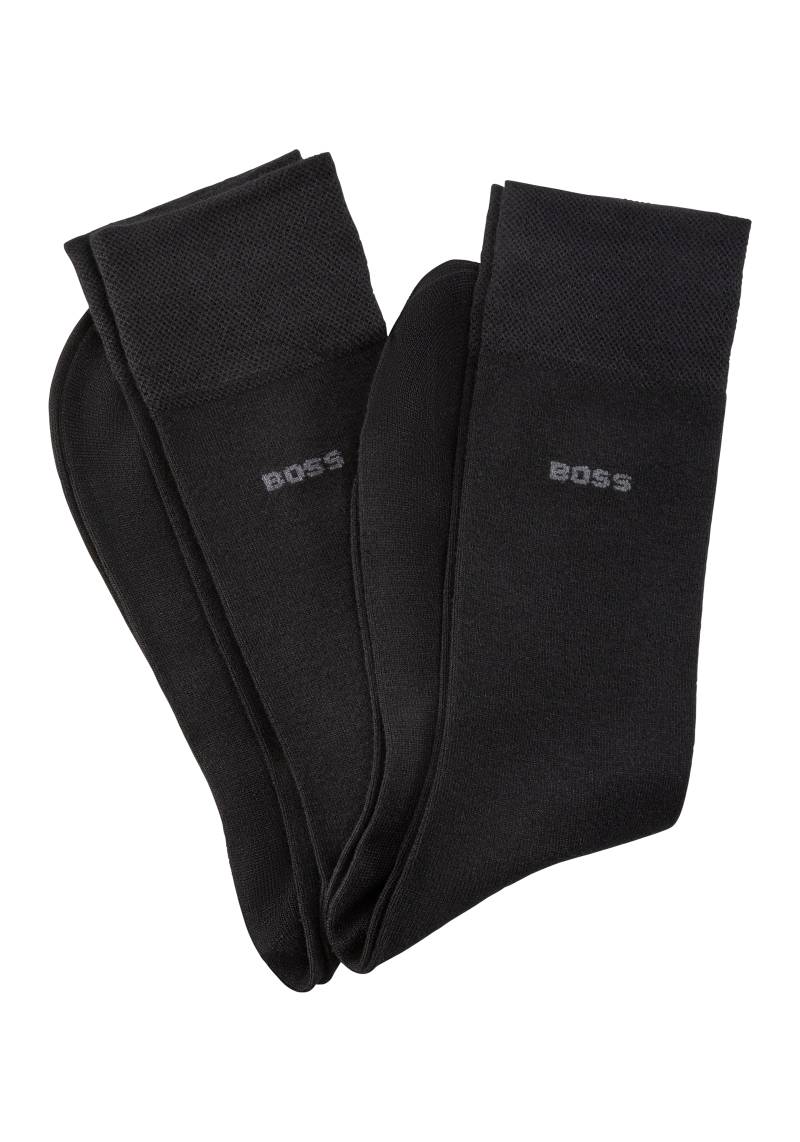 BOSS Businesssocken, (Packung, 2 Paar), mit Strickbündchen von BOSS