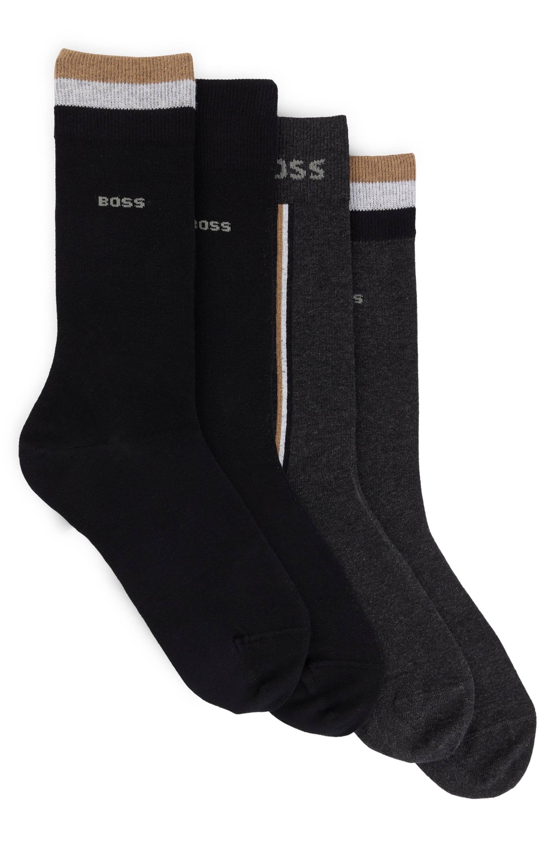 BOSS Businesssocken »4P RS Gift Iconic«, (Packung, 4 Paar), mit Kontraststreifen von BOSS