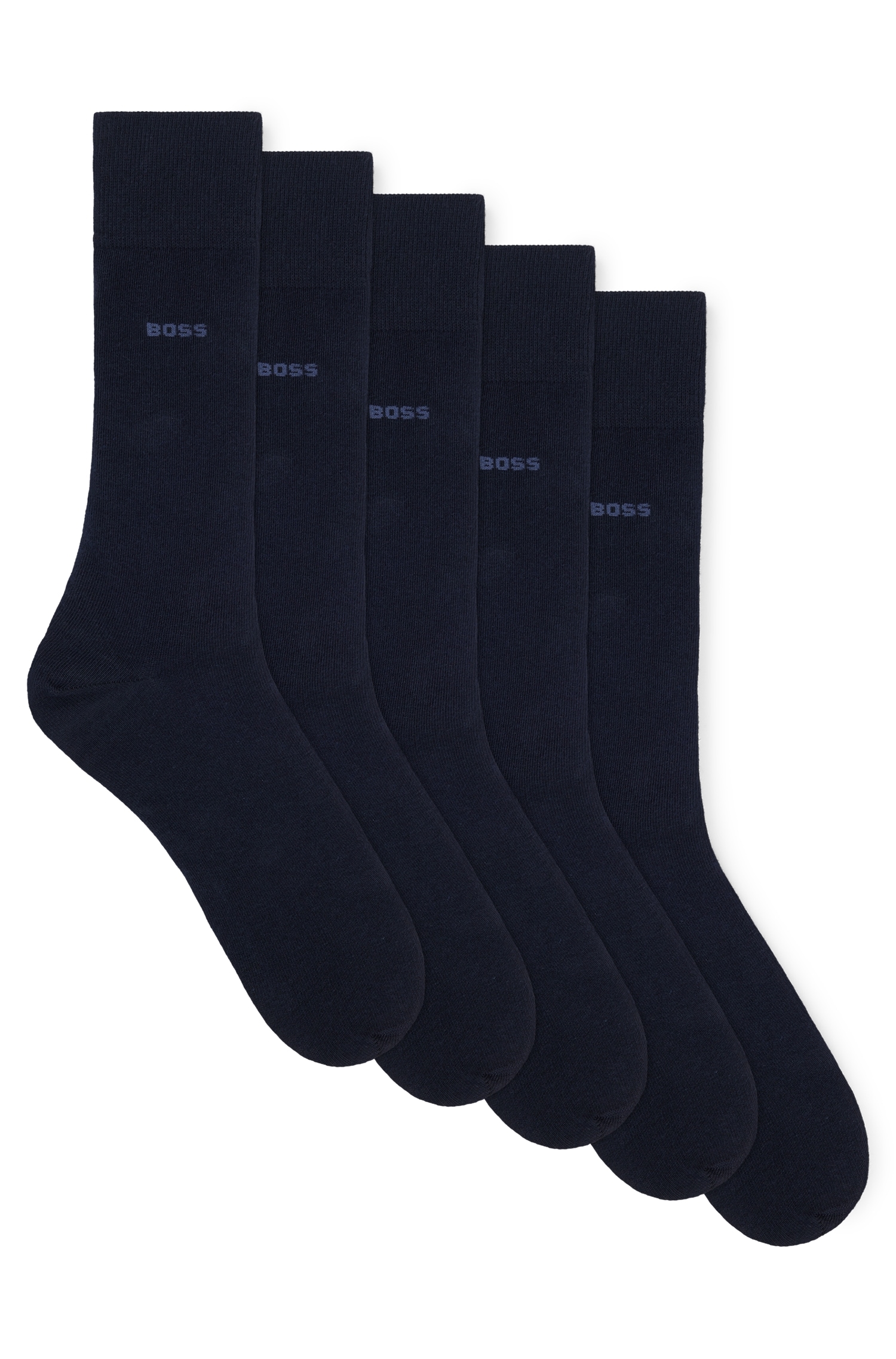 BOSS Businesssocken »5P RS Uni Col CC«, (Packung, 5 Paar, 5er), mit BOSS Schriftzug von BOSS