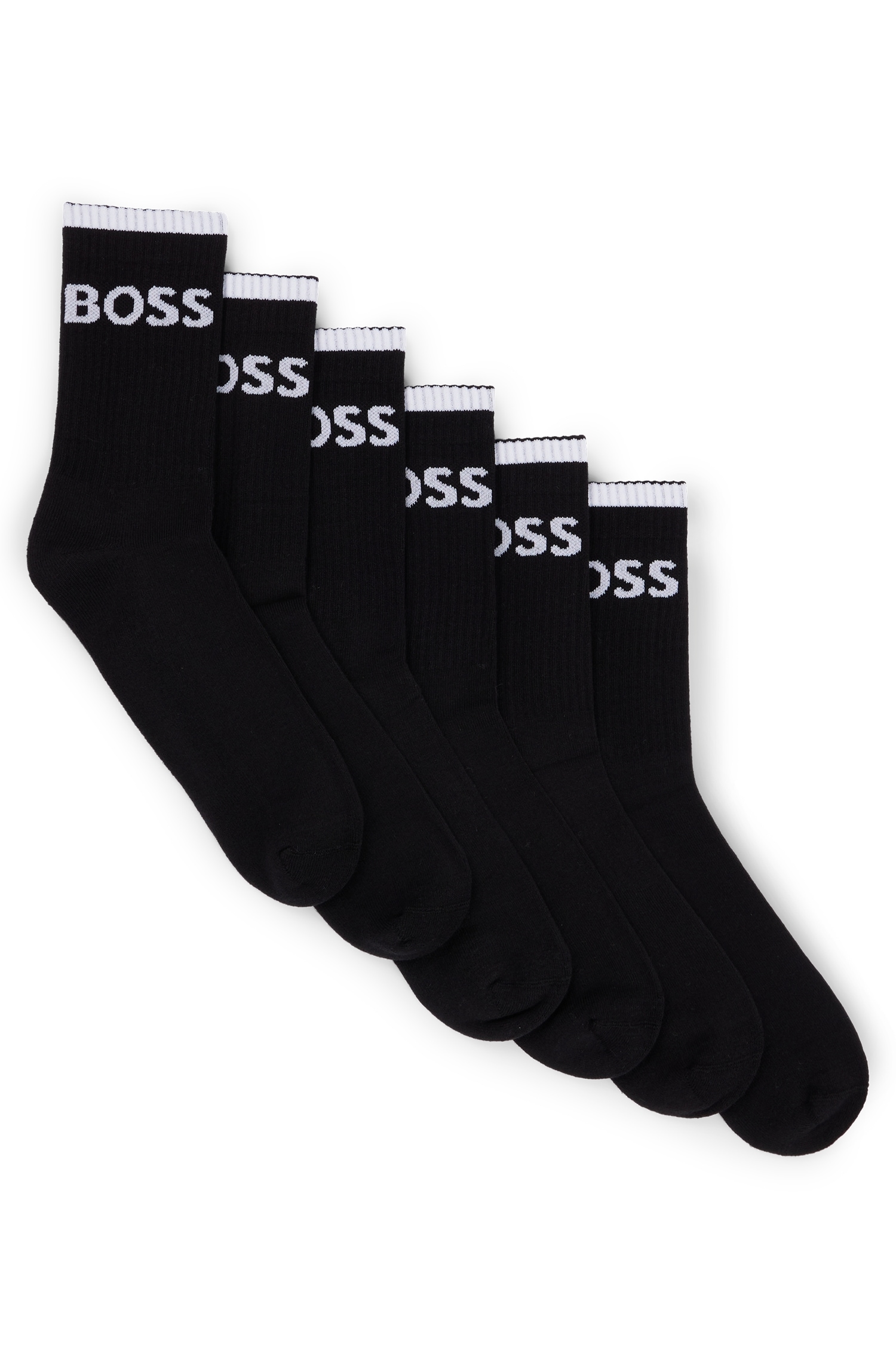 BOSS Businesssocken »6P QS Stripe CC«, (Packung, 6 Paar, 6er), mit BOSS Schriftzug von BOSS