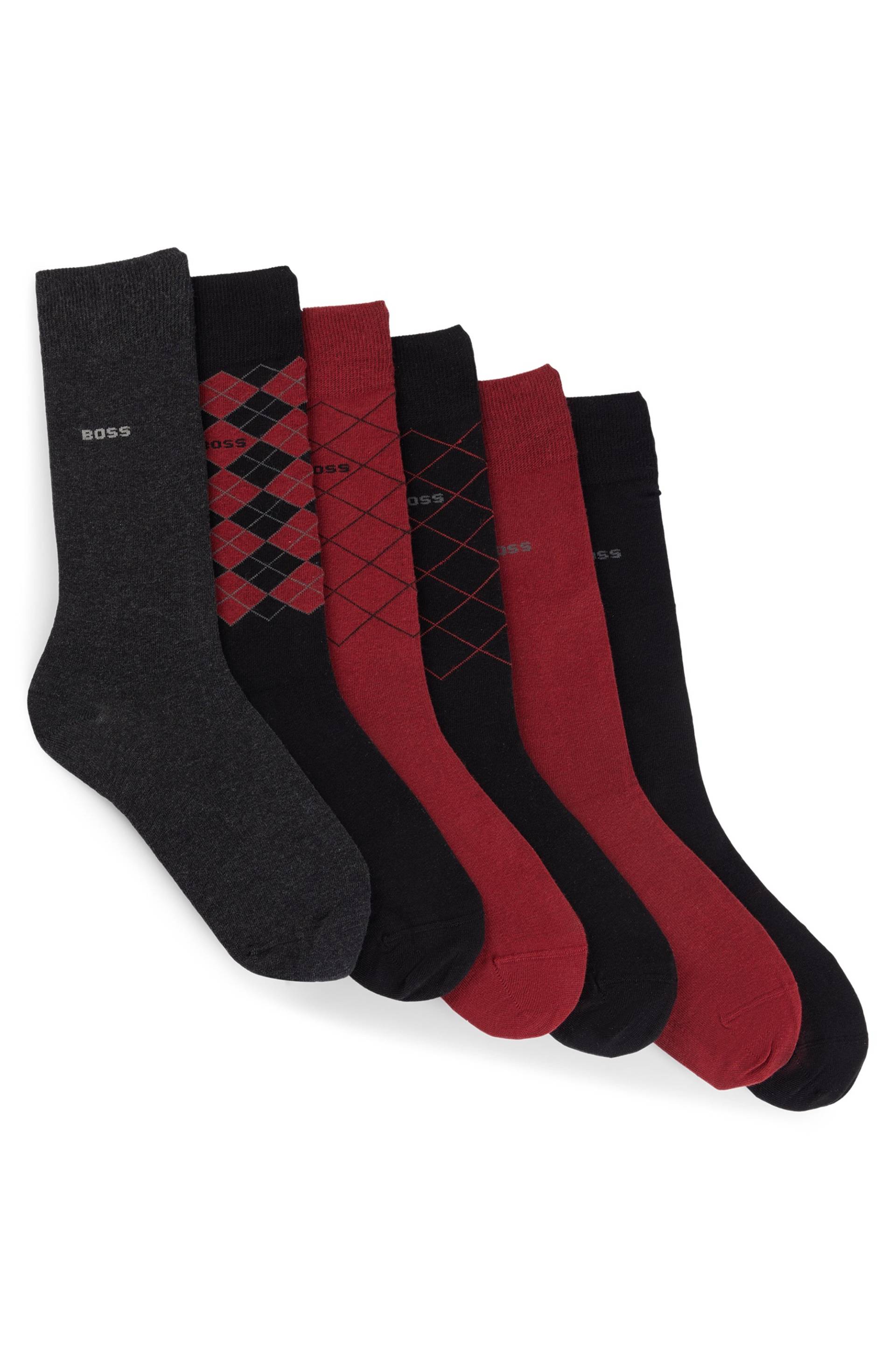 BOSS Businesssocken »6P RS GIftDesign«, (Packung, 6 Paar), mit Rautenmuster von BOSS