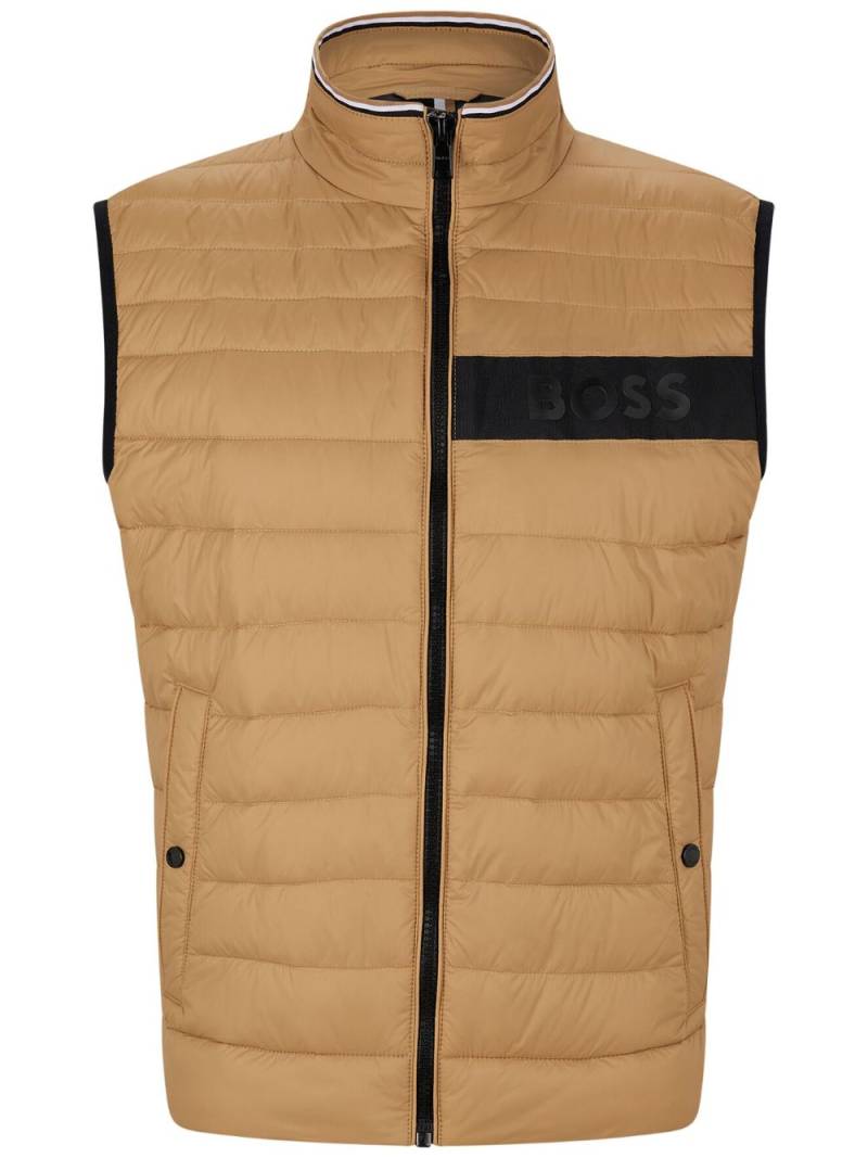 BOSS Darolan water-repellent quilted gilet - Brown von BOSS