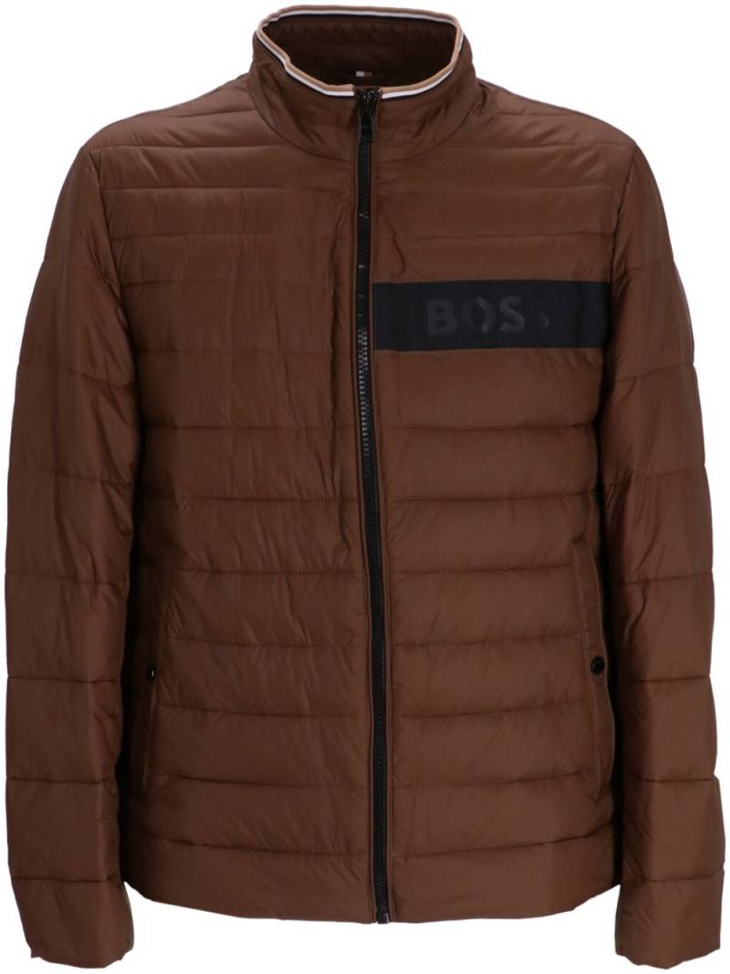 BOSS Darolus logo-print jacket - Brown von BOSS