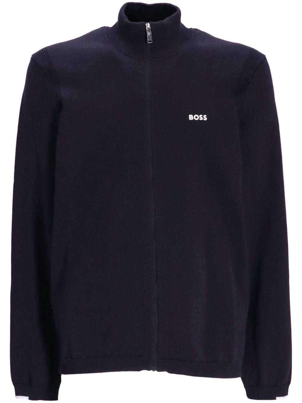 BOSS Ever-Z zip-up cardigan - Black von BOSS