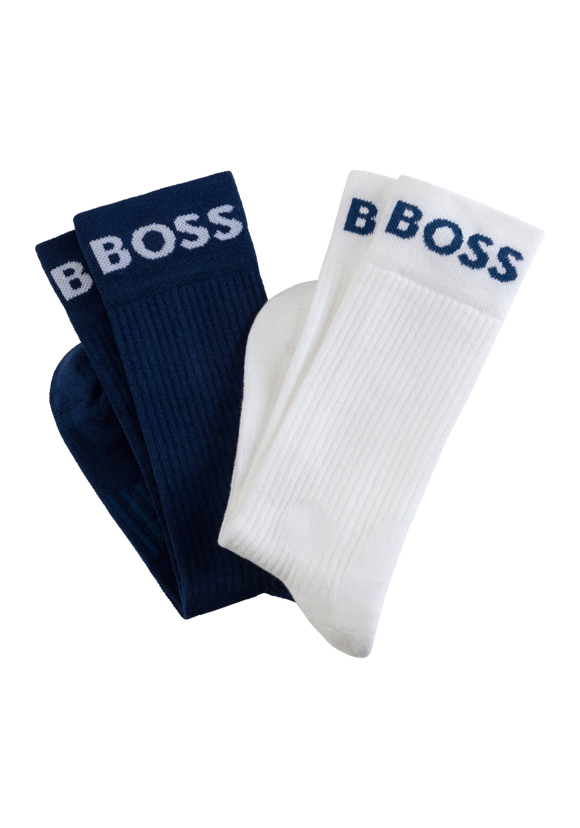 BOSS Freizeitsocken »2P RS Sport«, (Packung, 2 Paar, 2er Pack), mit grossem BOSS Logo-Schriftzug am Bund von BOSS