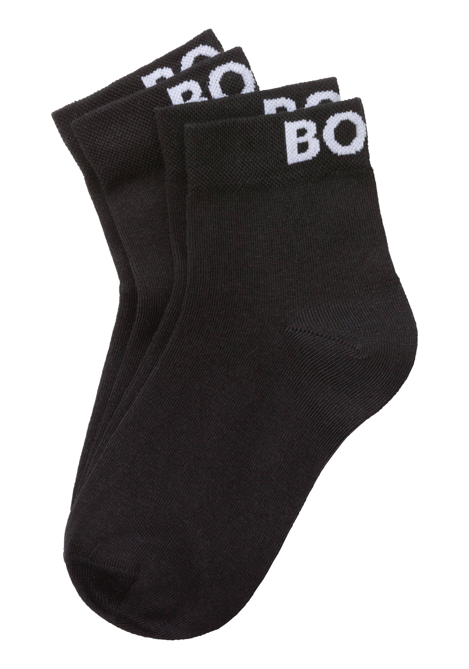 BOSS Freizeitsocken »2P SH Logo CC W«, (Packung, 2 Paar, 2er), mit eingestricktem BOSS Logoschriftzug von BOSS