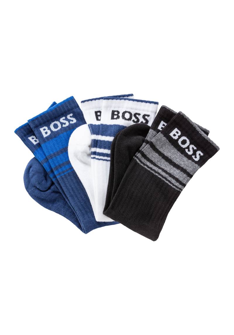 BOSS Freizeitsocken »3P QS Rib Stripe CC«, (Packung, 3 Paar), mit BOSS Logo von BOSS