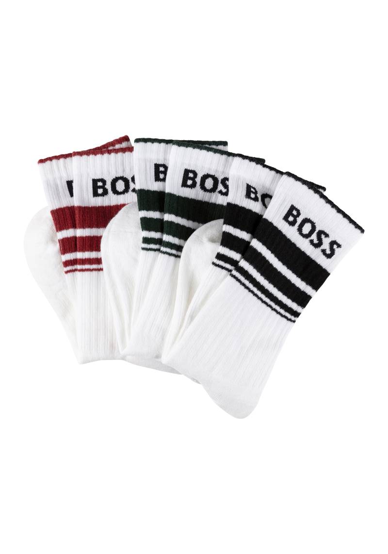 BOSS Freizeitsocken »3P QS Rib Stripe CC«, (Packung, 3 Paar), mit BOSS Logo von BOSS