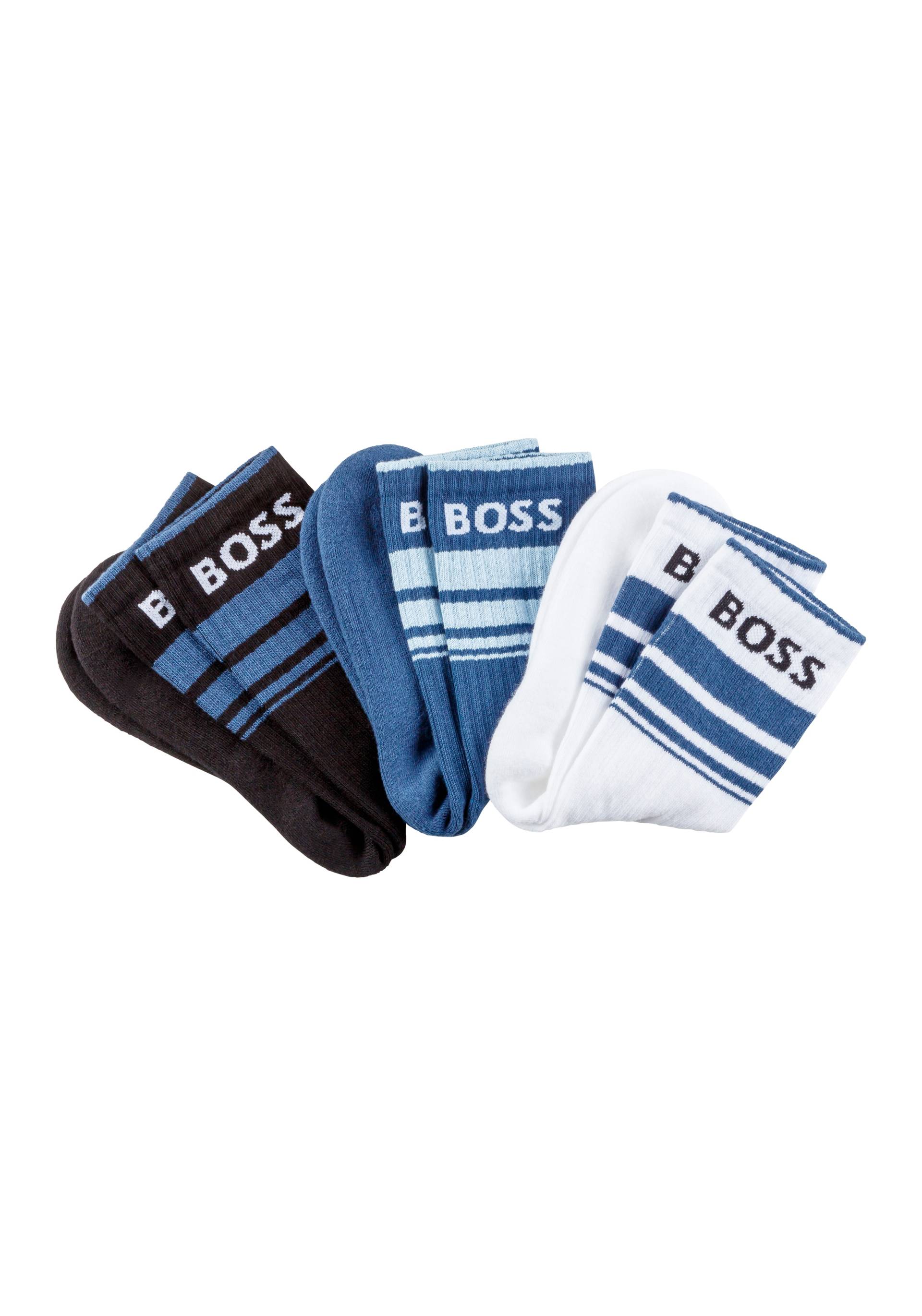 BOSS Freizeitsocken »3P QS Rib Stripe CC«, (Packung, 3 Paar), mit BOSS Logo von BOSS