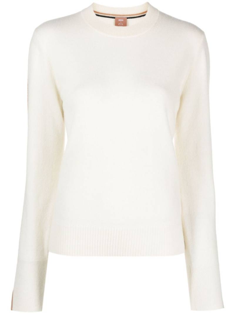 BOSS Fuoro piped-trim knit jumper - Neutrals von BOSS