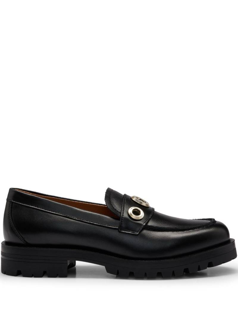 BOSS Helen 40mm eyelet-embellished loafers - Black von BOSS