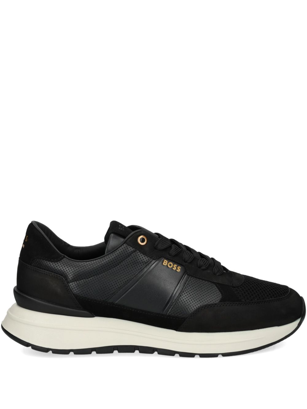 BOSS Jace Runn leather sneakers - Black von BOSS