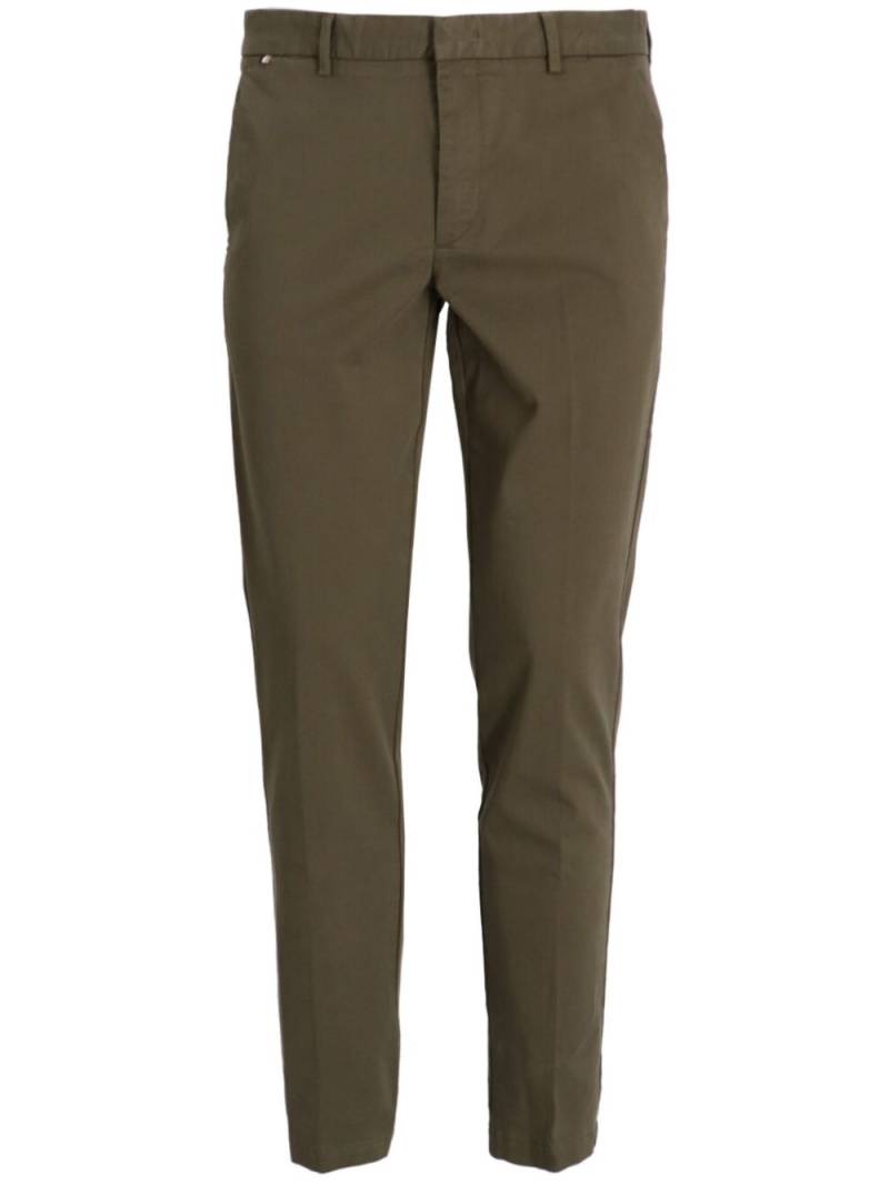 BOSS Kaito logo-patch cotton-blend trousers - Green von BOSS