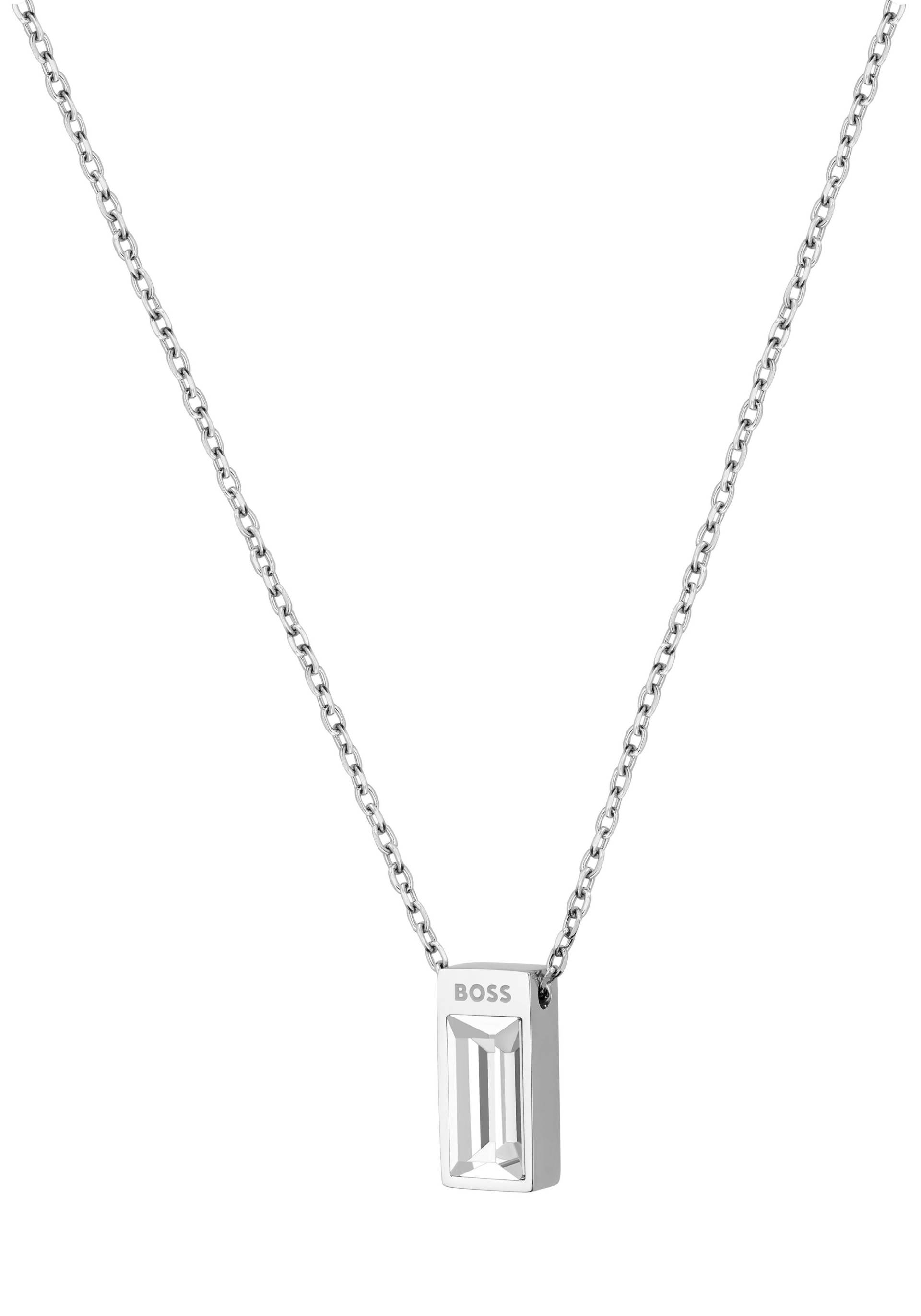 BOSS Kette mit Anhänger »Schmuck Edelstahl Halsschmuck Ankerkette CLIA«, mit Glasstein BOSS Kette mit Anhänger »Schmuck Edelstahl Halsschmuck Ankerkette CLIA«, mit Glasstein von BOSS
