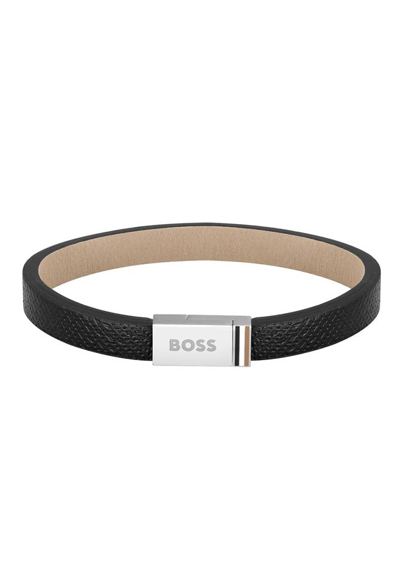 BOSS Armband »Schmuck Edelstahl Armschmuck Lederarmband JACE« von BOSS