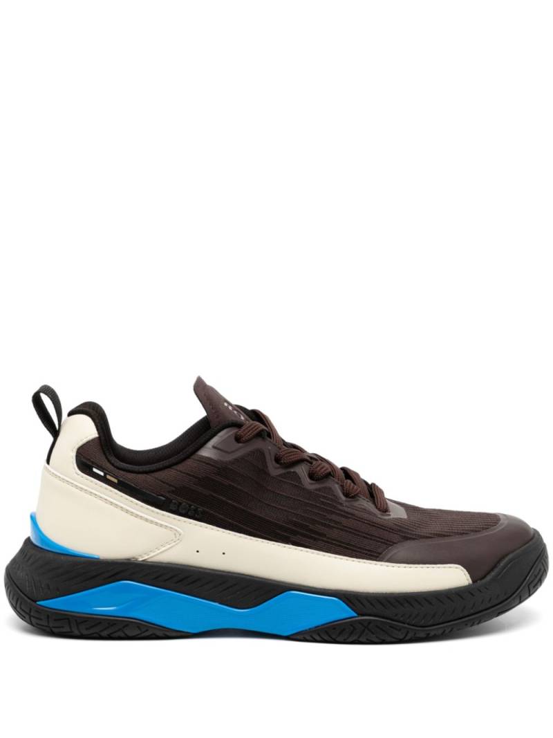 BOSS Mixed-material trainers - Brown von BOSS