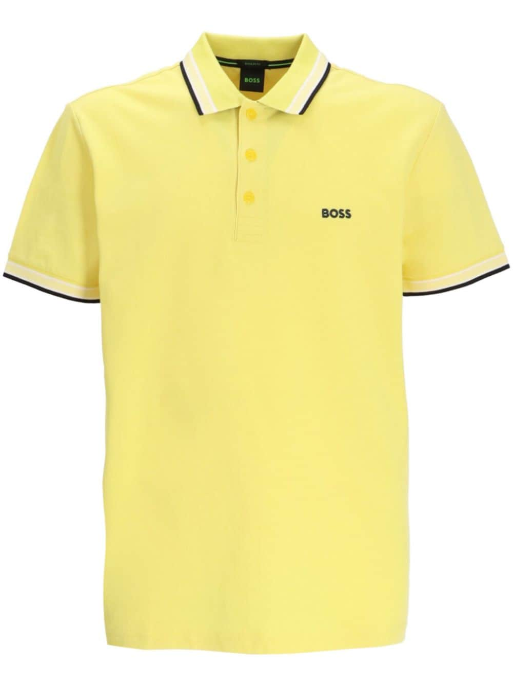 BOSS Paddy Curved cotton polo shirt - Yellow von BOSS