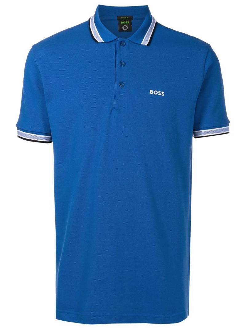 BOSS Paddy logo-print polo shirt - Blue von BOSS