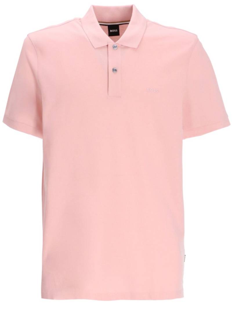 BOSS Pallas logo-embroidered polo shirt - Pink von BOSS