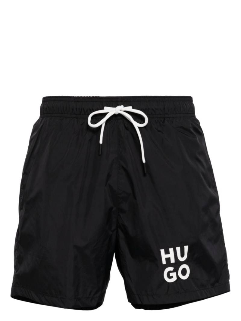 BOSS Paol square logo swim shorts - Black von BOSS