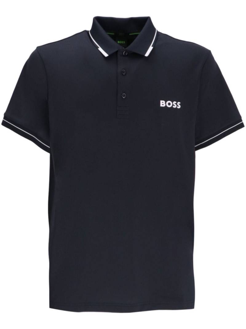 BOSS Paul Pro logo-print polo shirt - Blue von BOSS