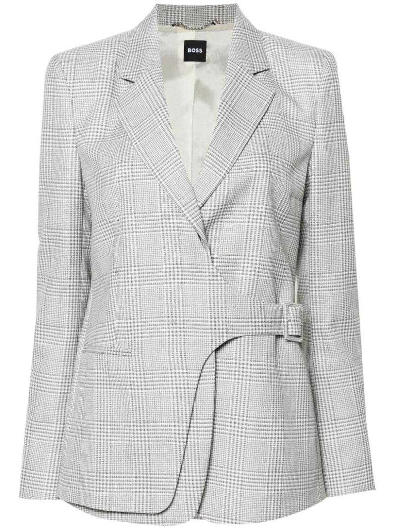 BOSS Prince of Wales check blazer - Grey von BOSS