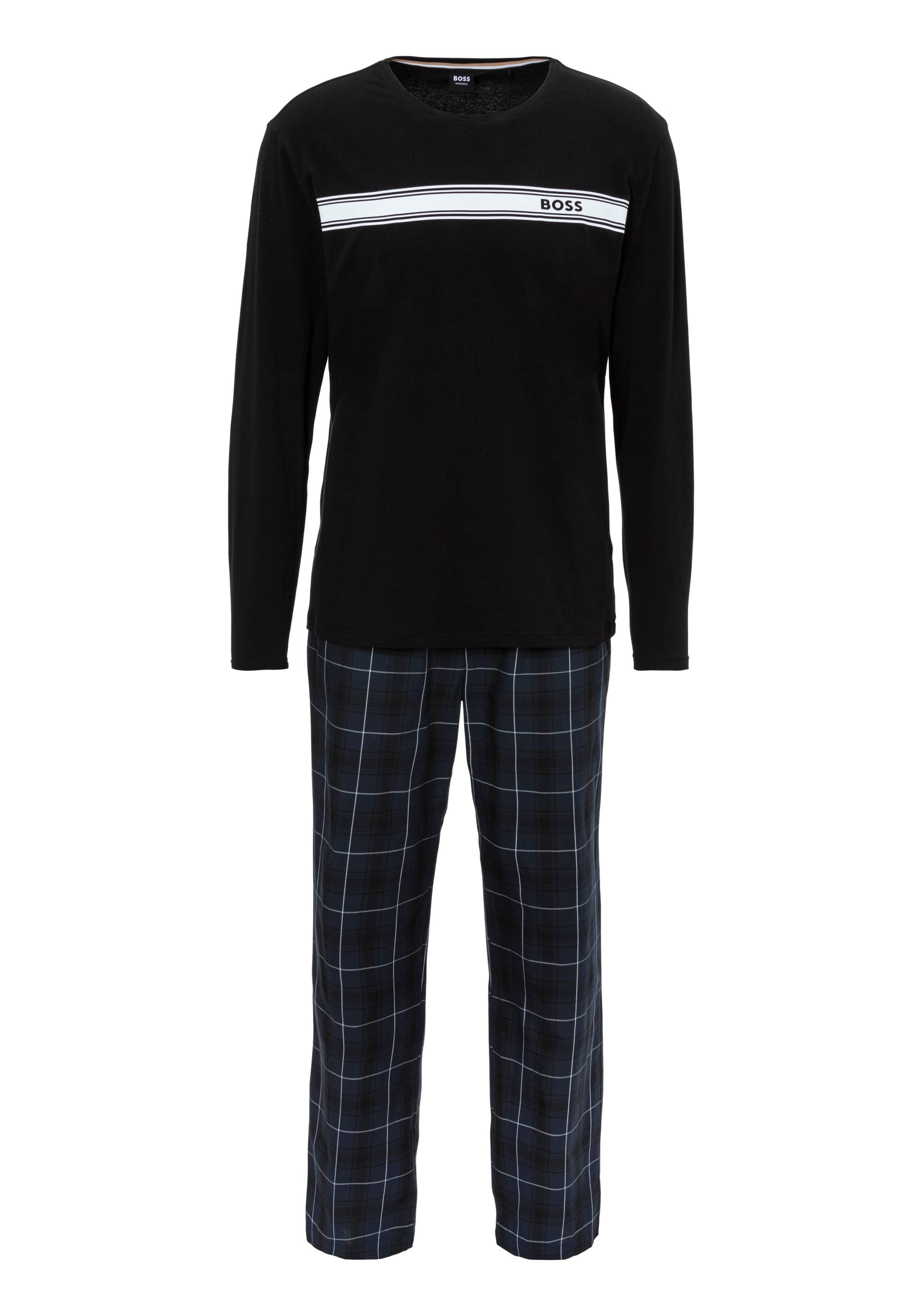 BOSS Pyjama »Urban Long Set 10«, (Set, 2 tlg.), mit kontrastfarbenen Logo von BOSS