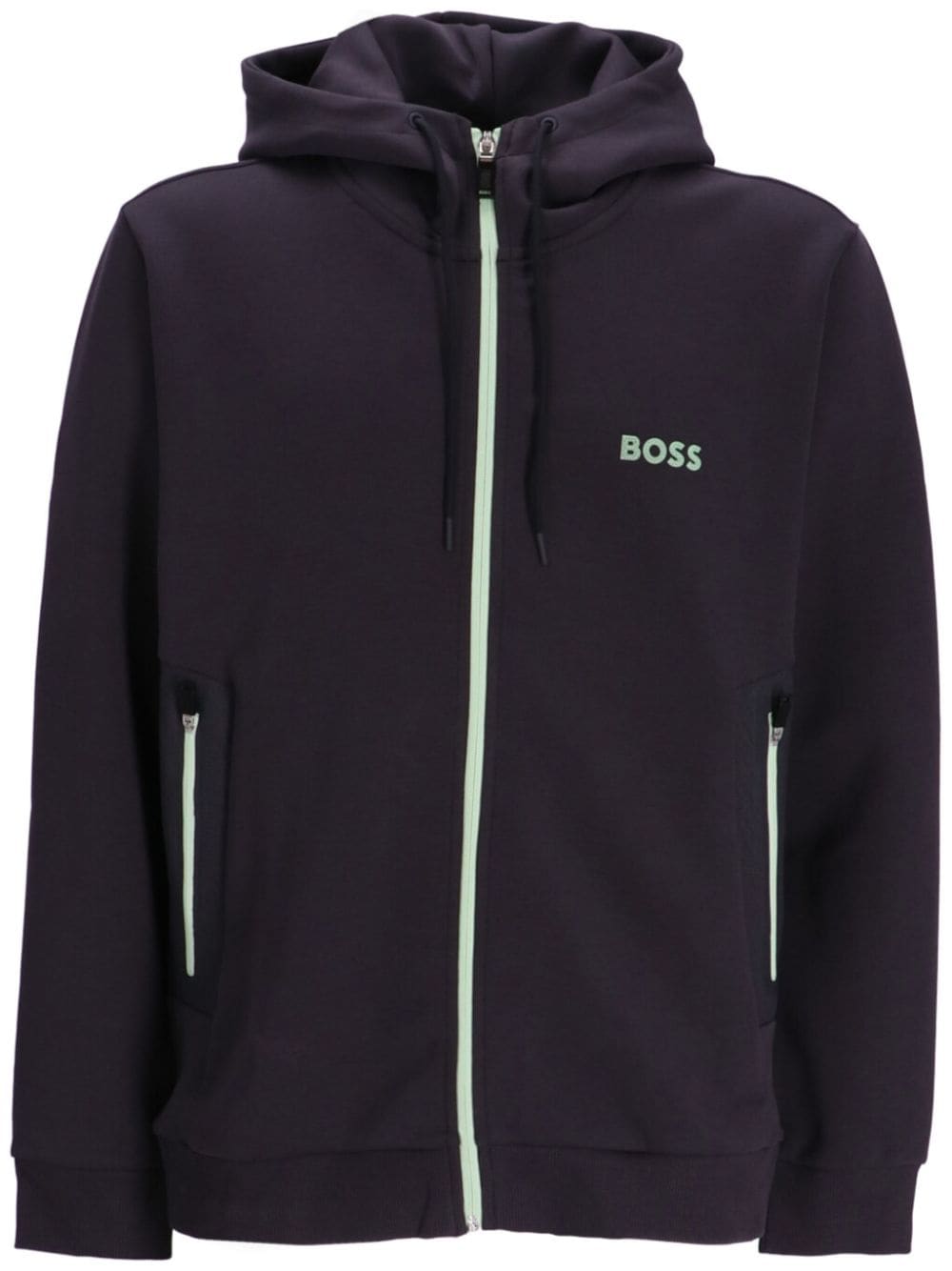 BOSS Saggy 1 logo-appliqué hoodie - Grey von BOSS