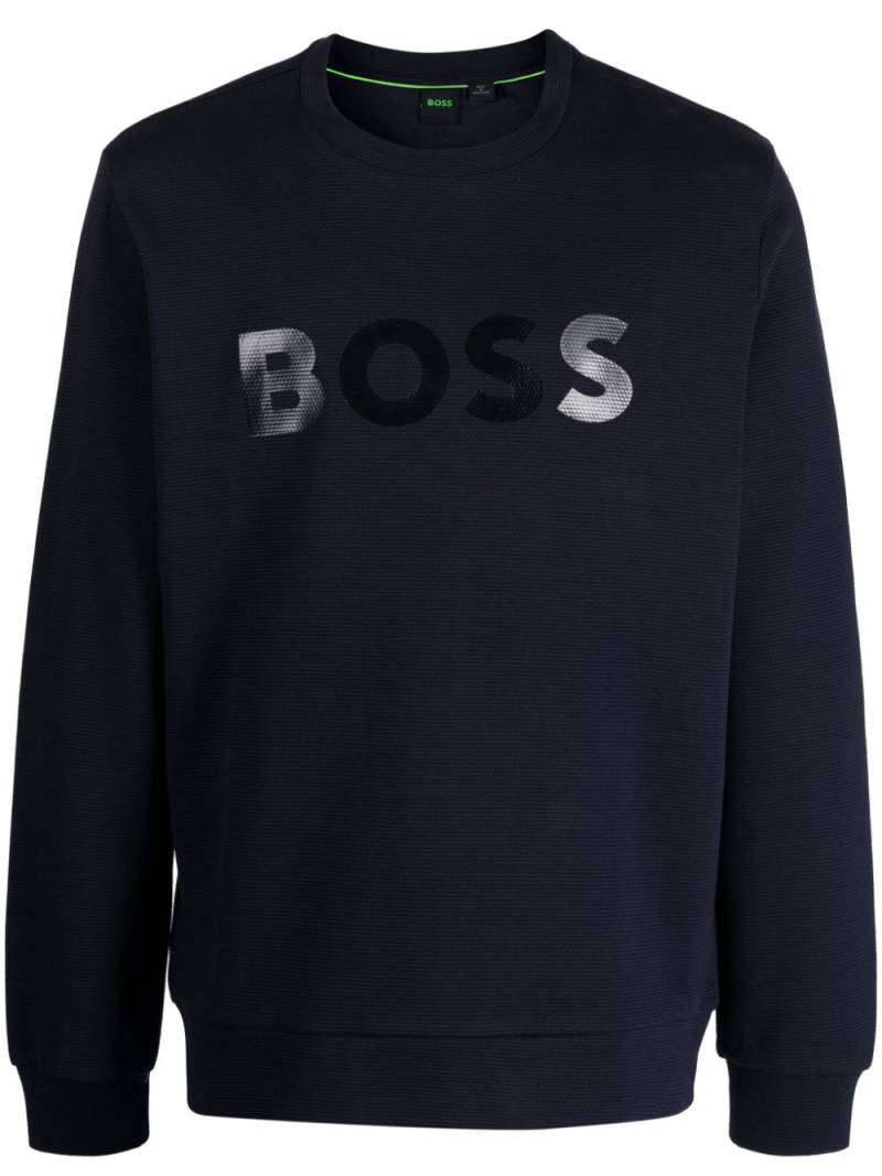 BOSS Salbo Mirror cotton sweatshirt - Blue von BOSS