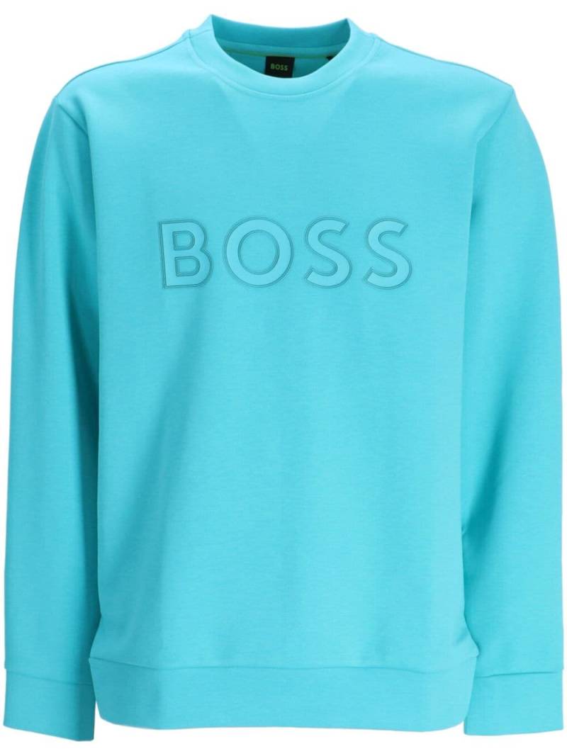 BOSS Salbo logo-print sweatshirt - Blue von BOSS