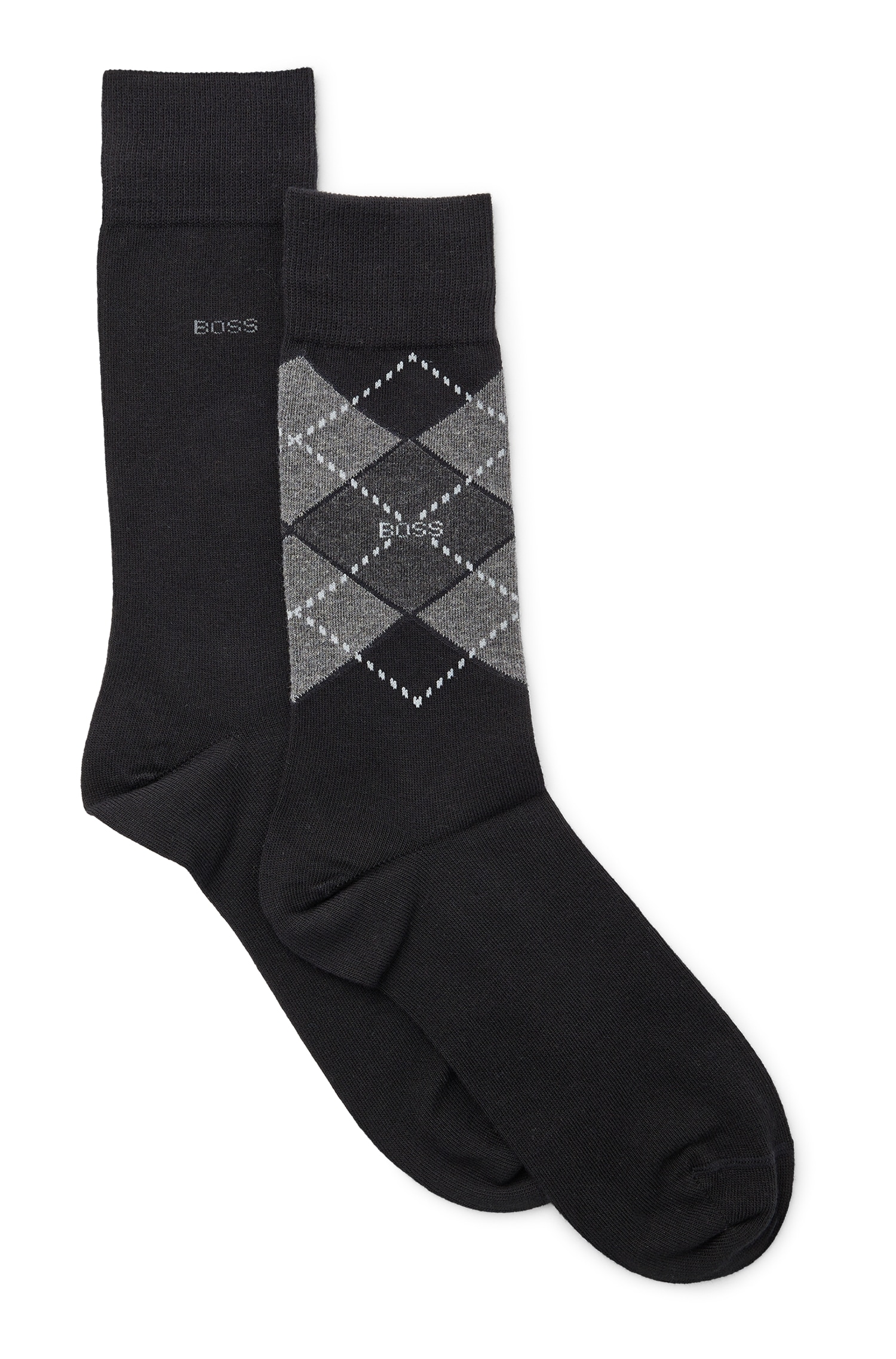 BOSS Socken »2P RS Argyle CC«, (Packung, 2 Paar, 2er Pack), mit BOSS Schriftzug von BOSS