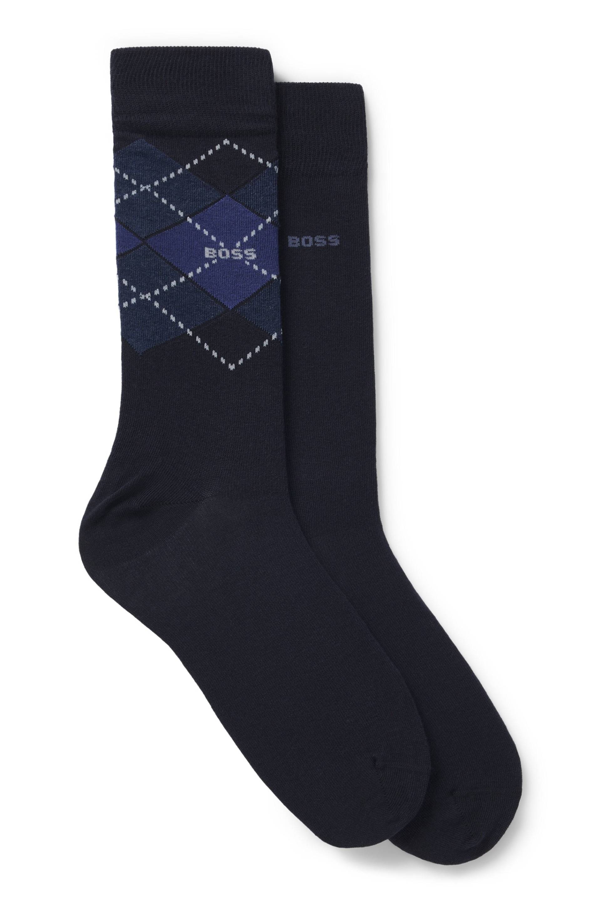 BOSS Socken »2P RS Argyle CC«, (Packung, 2 Paar, 2er Pack), mit BOSS Schriftzug von BOSS