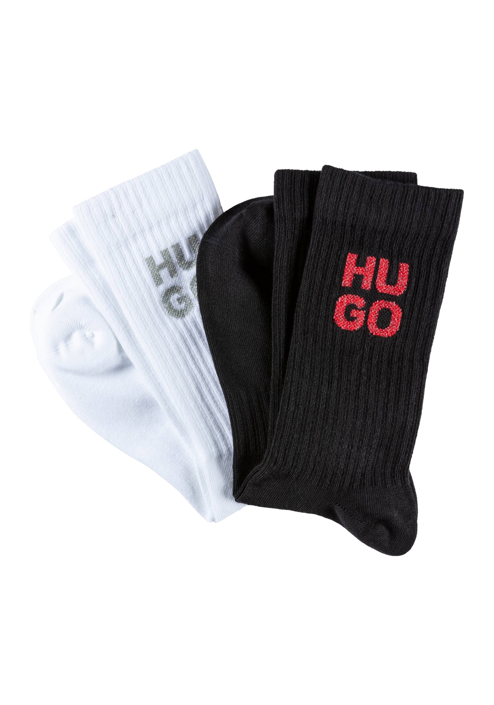 BOSS Socken »3P QS Giftset Ico«, (Packung, 2 Paar), mit HUGO Schriftzug von BOSS