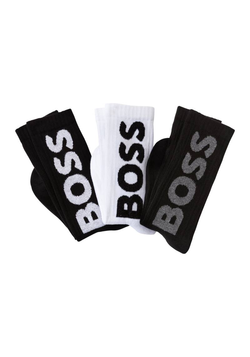 BOSS Socken »3P QS Rib Logo CC«, mit Logo von BOSS