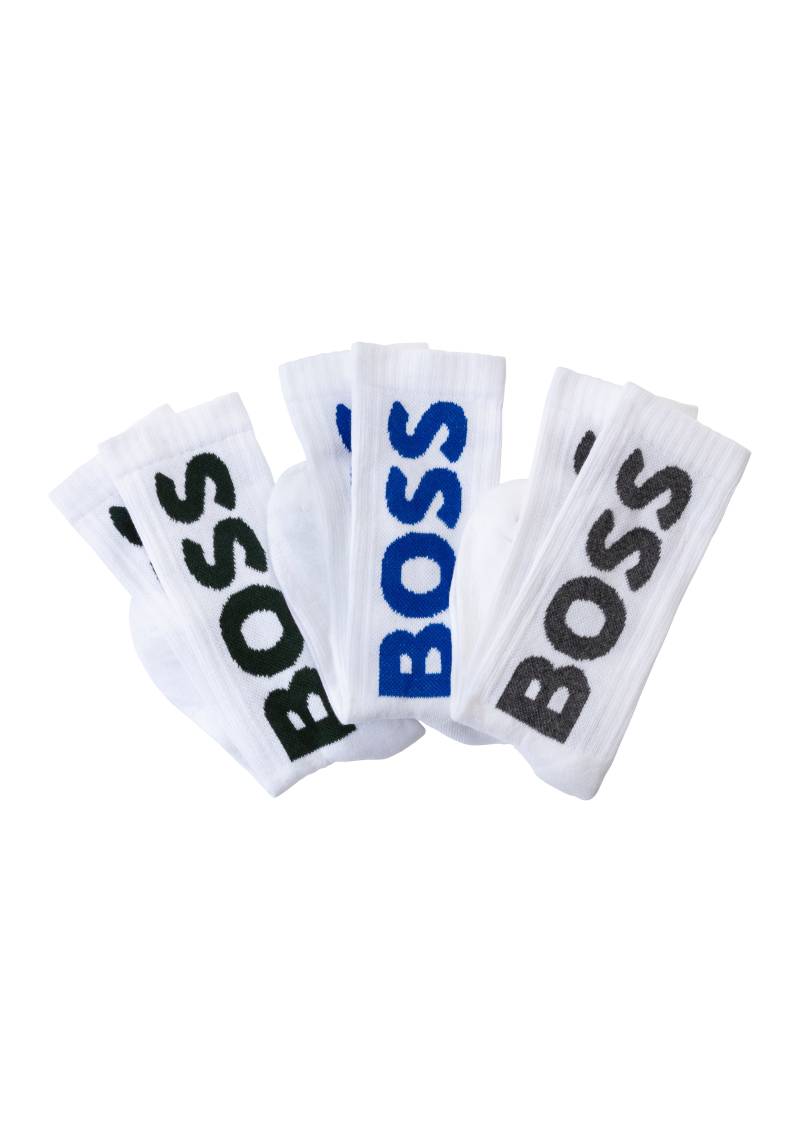 BOSS Socken »3P QS Rib Logo CC«, mit Logo von BOSS