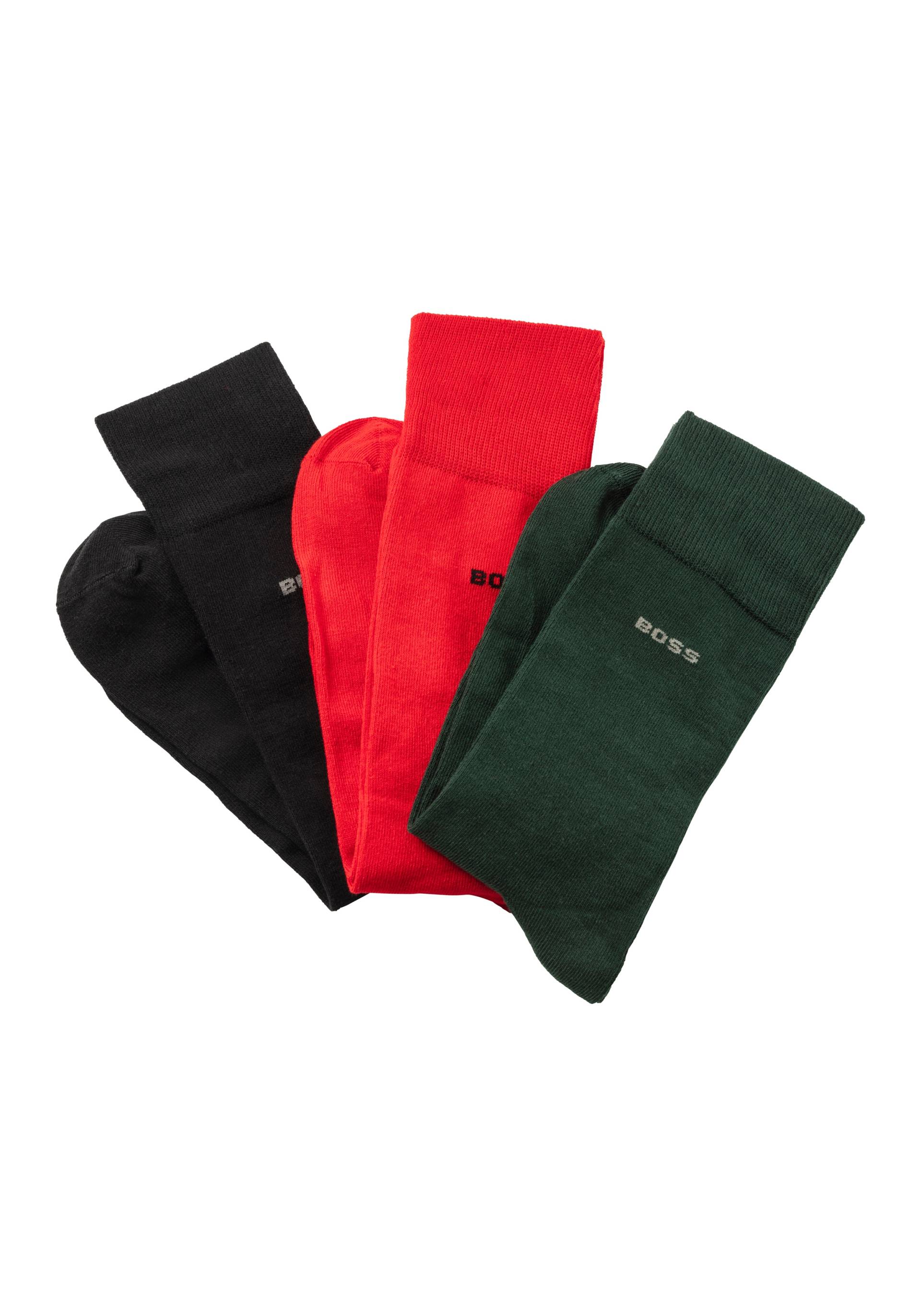 BOSS Socken »3P RS GiftSet Uni CC«, (Packung, 3 Paar, 3er Pack), mit eingesticktem BOSS Logo von BOSS