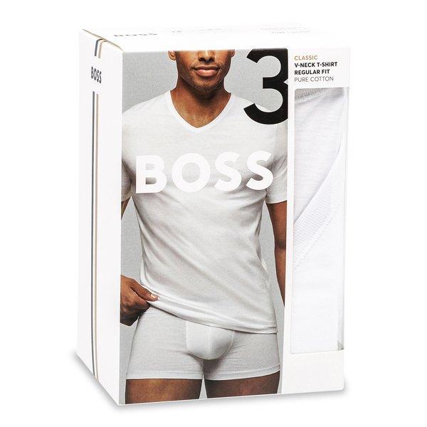 BOSS - T-Shirt, V-Neck, kurzarm, für Herren, Weiss, Größe L von BOSS