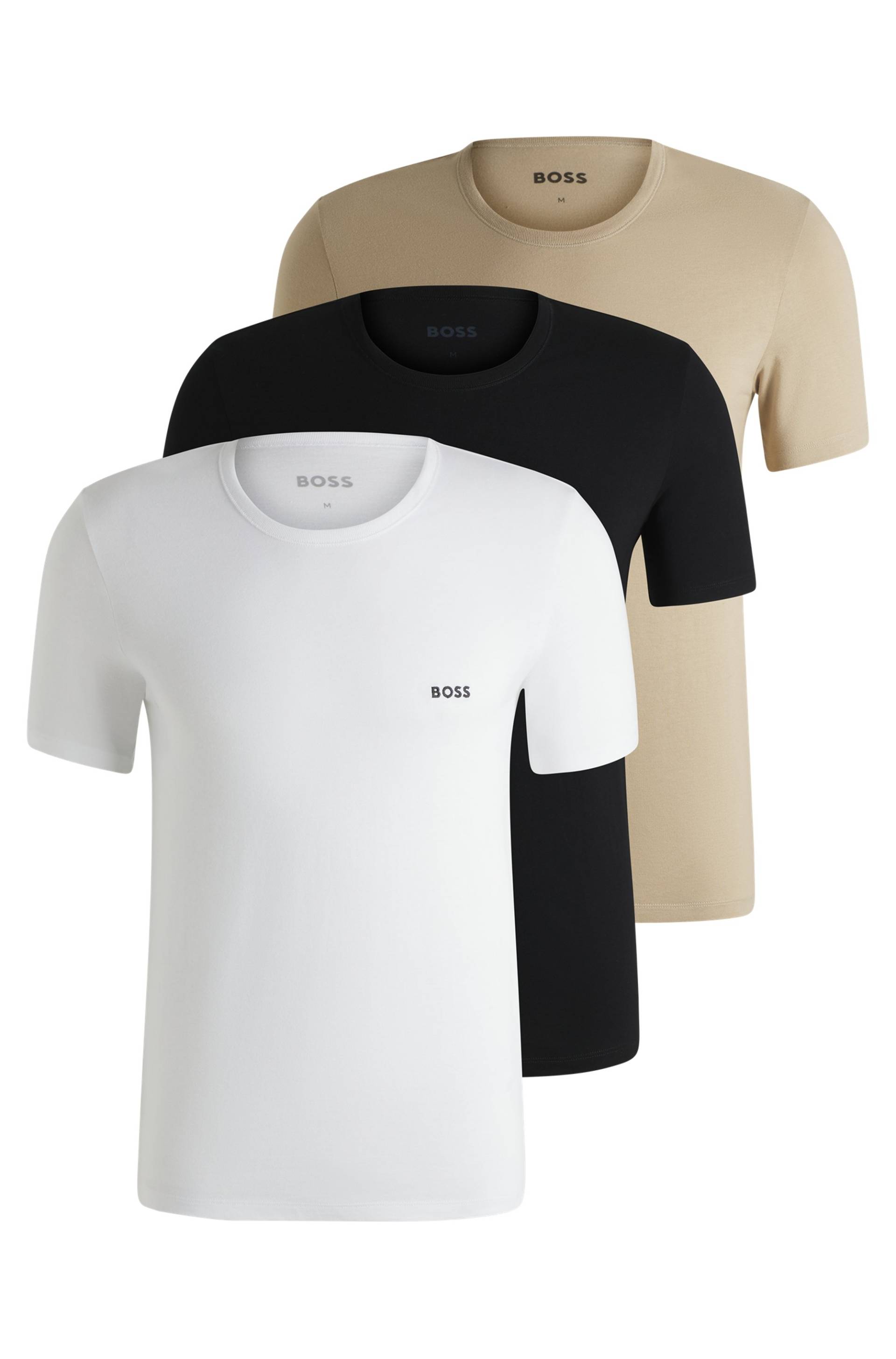 BOSS T-Shirt »TShirtRN 3P Classic«, (Packung, 3 tlg.), mit BOSS Stickerei von BOSS