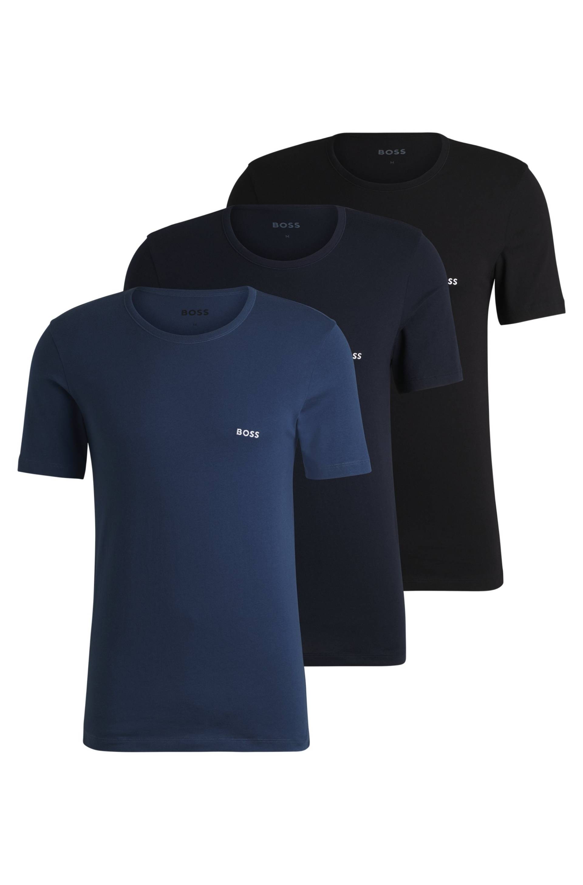 BOSS T-Shirt »TShirtRN 3P Classic«, mit BOSS Stickerei von BOSS