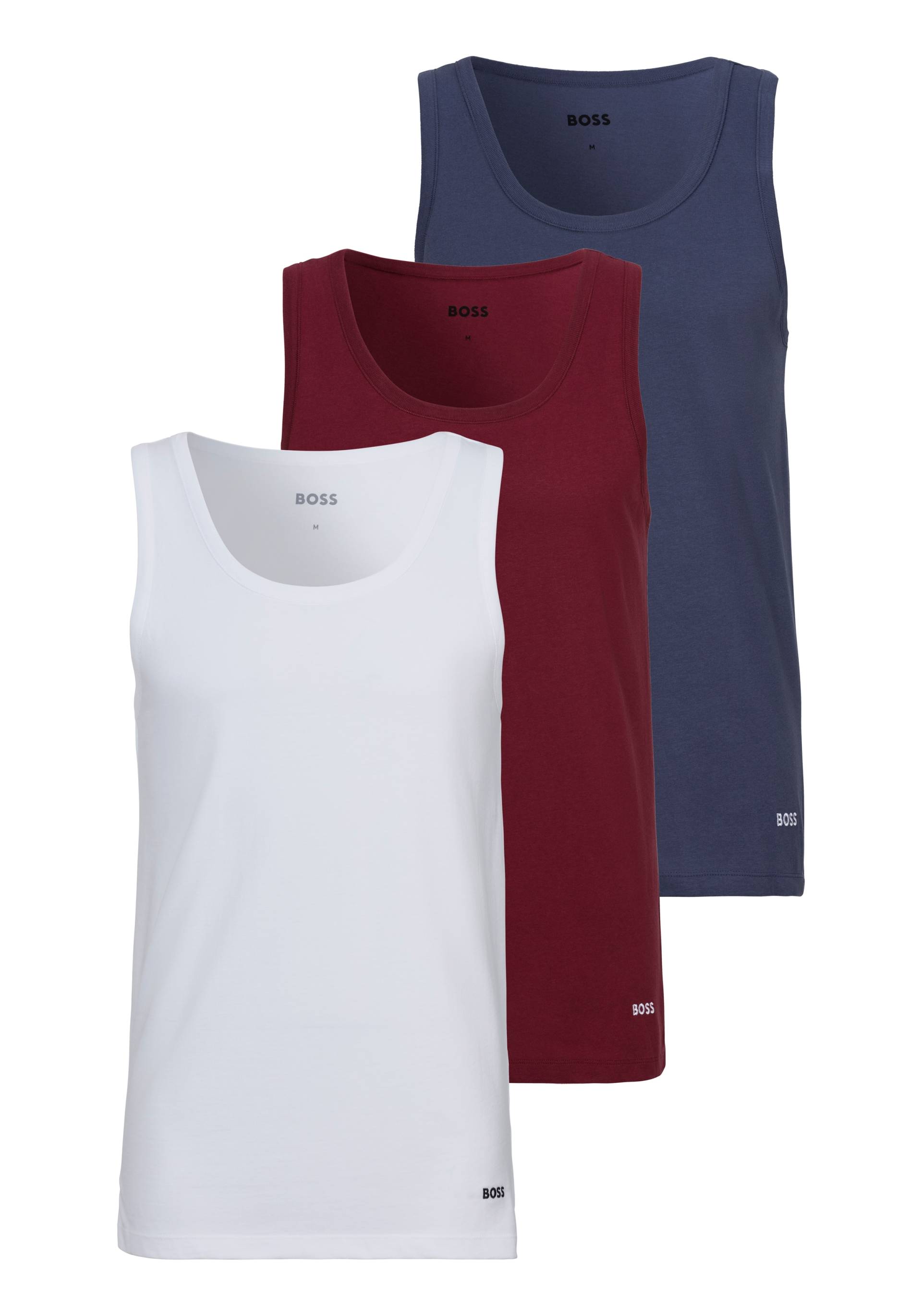 BOSS Tanktop, (Packung, 3 tlg.), mit BOSS Stickerei von BOSS