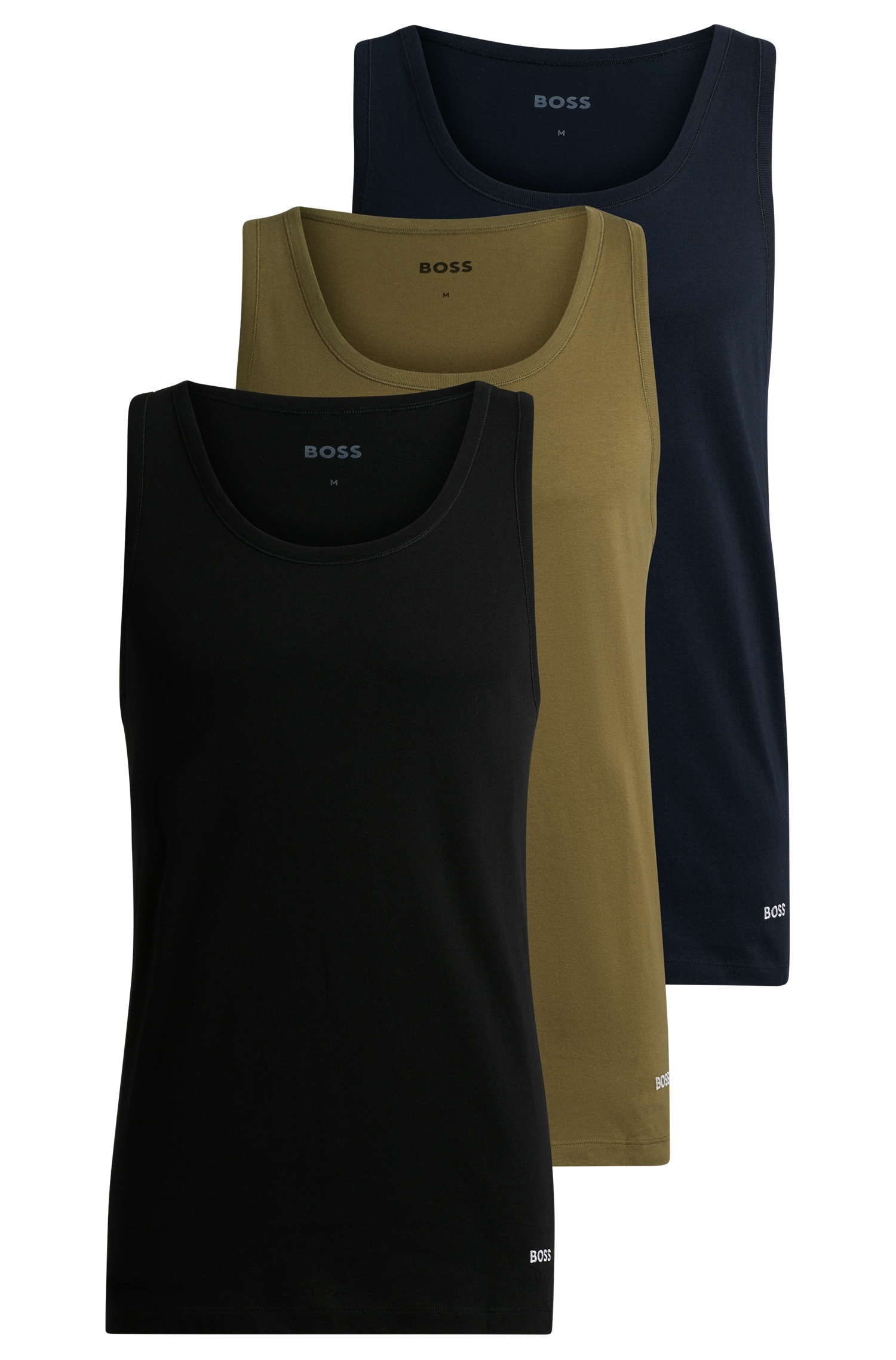 BOSS Tanktop, (Packung, 3 tlg.), mit BOSS Stickerei von BOSS