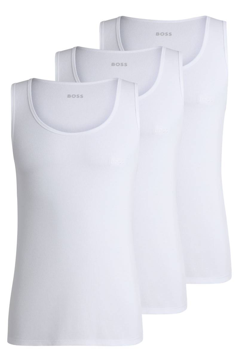 BOSS Tanktop »3P RibClassic BOSS ONE x David Beckham«, Ton in Ton Stickerei auf der Brust von BOSS