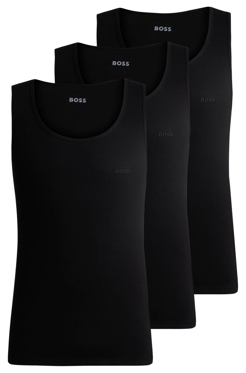 BOSS Tanktop »3P RibClassic BOSS ONE x David Beckham«, Ton in Ton Stickerei auf der Brust von BOSS