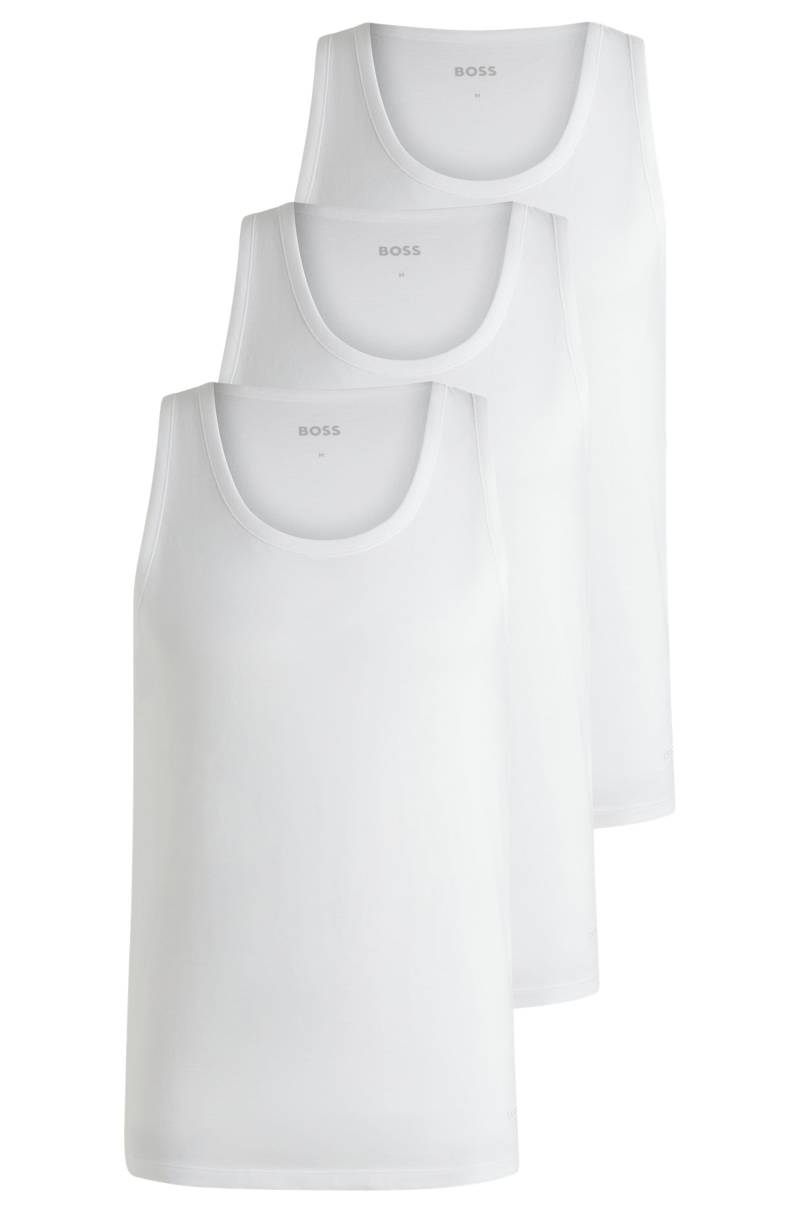 BOSS Unterhemd »Tank Top 3P CO«, (Packung, 3 St.), mit Rippbündchen von BOSS