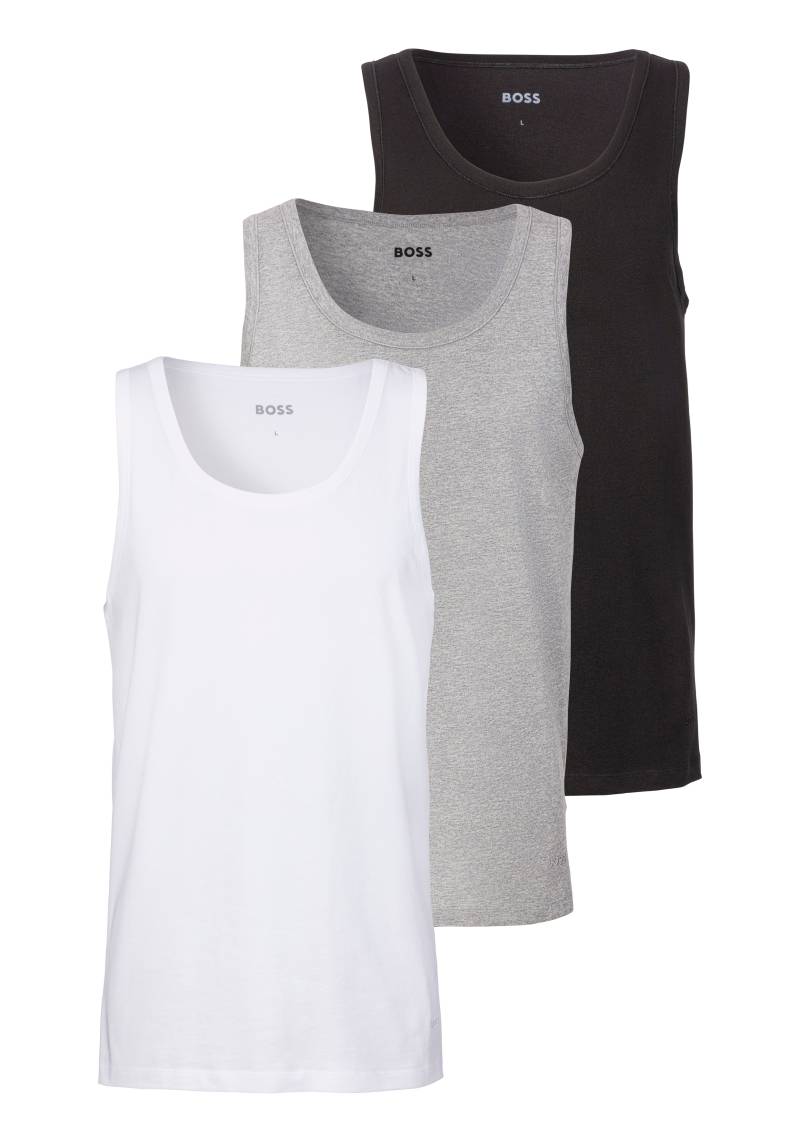 BOSS Unterhemd »Tank Top 3P CO«, (Packung, 3 St.), mit Rippbündchen von BOSS