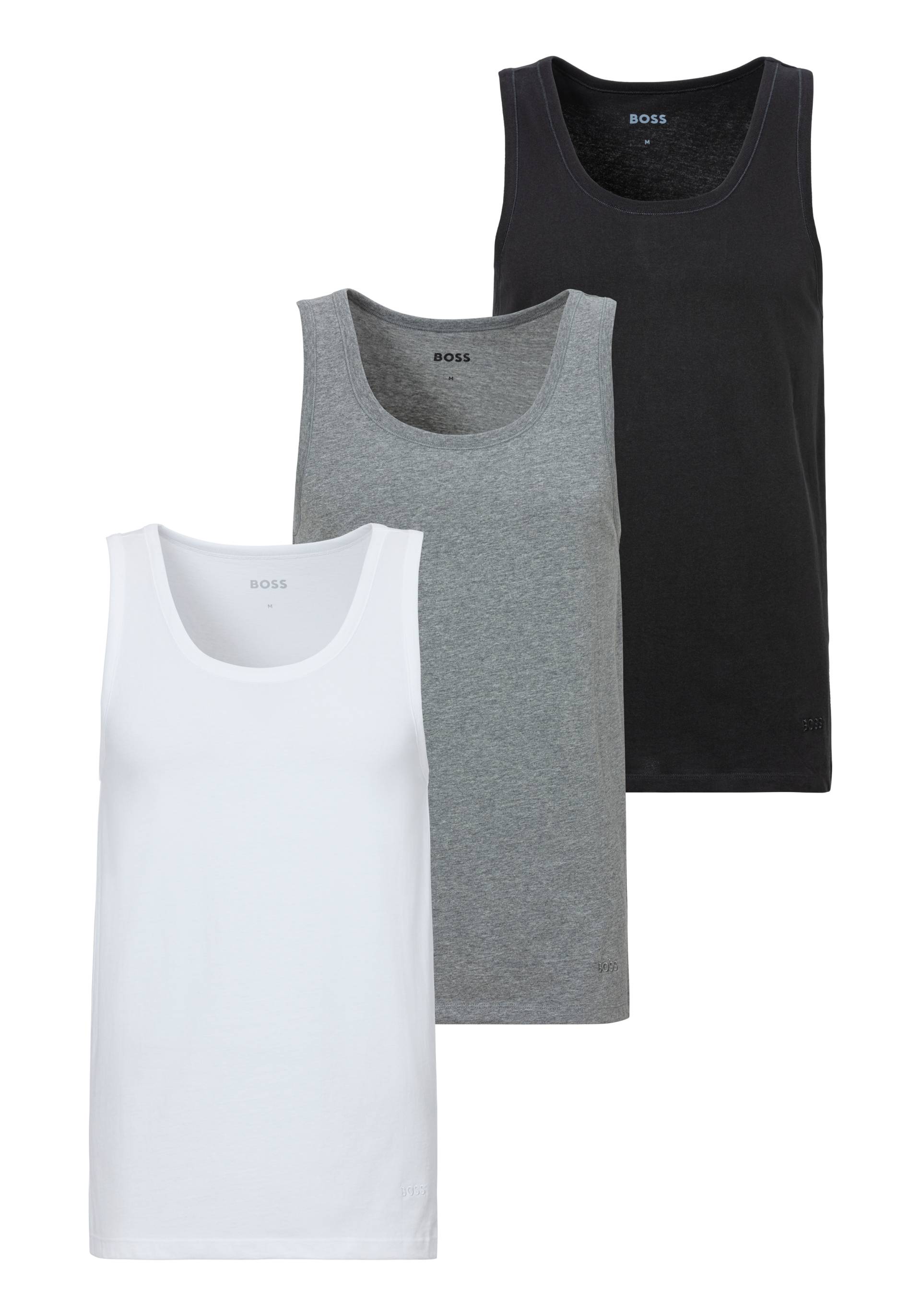 BOSS Unterhemd »Tank Top 3P CO«, (Packung, 3 St.), mit Rippbündchen von BOSS