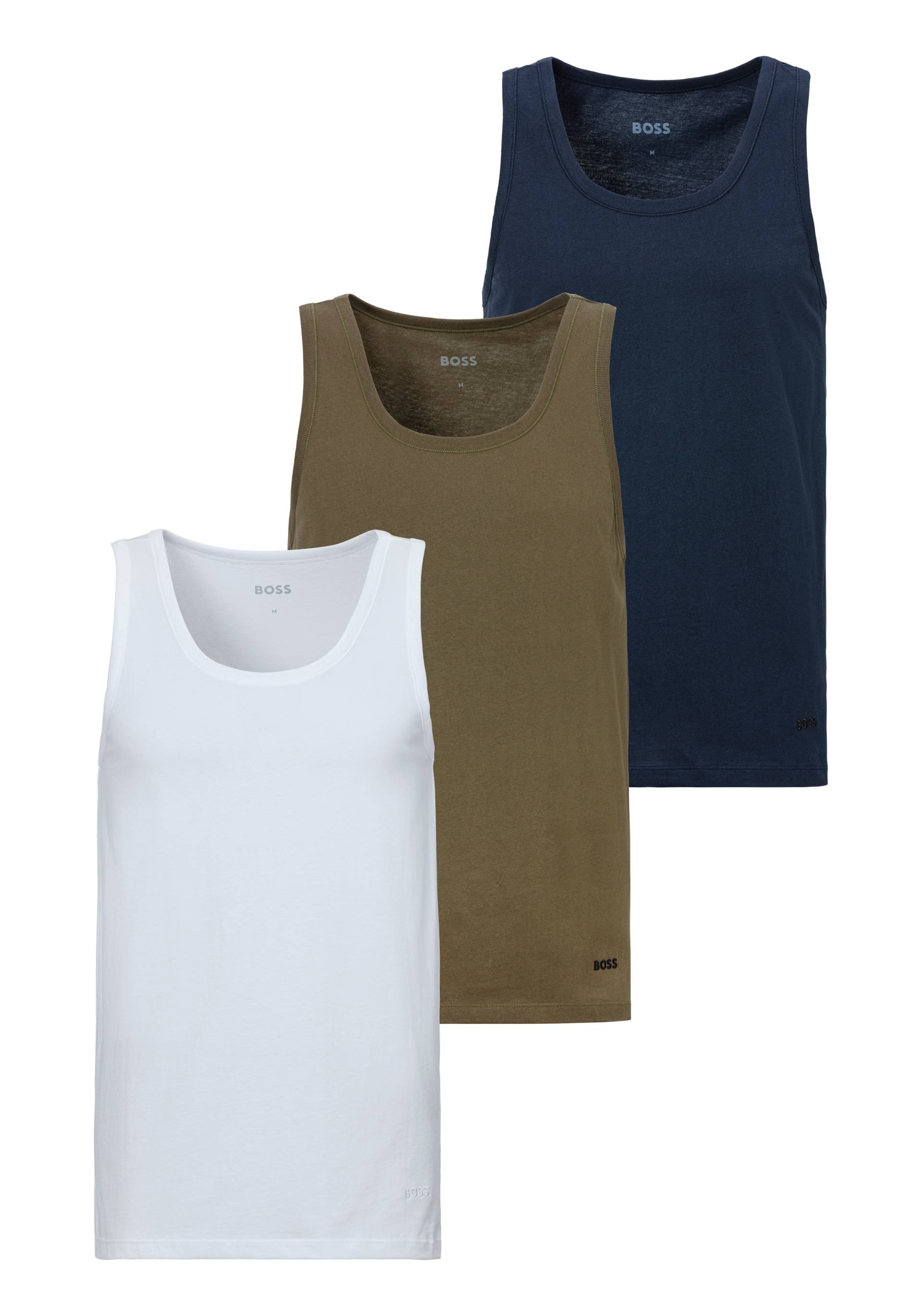 BOSS Unterhemd »Tank Top 3P CO«, (Packung, 3 St.), mit Rippbündchen von BOSS