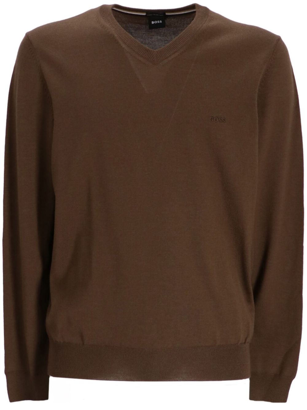 BOSS V-neck virgin-wool jumper - Brown von BOSS